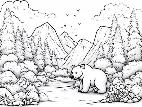 Simple bear on beach.