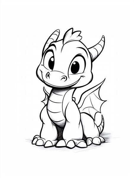 Fridenly dragon with wide smile.